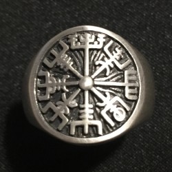 ANELLO VEGVISIR - ELMO VIKINGO- COMPASSO RUNICO