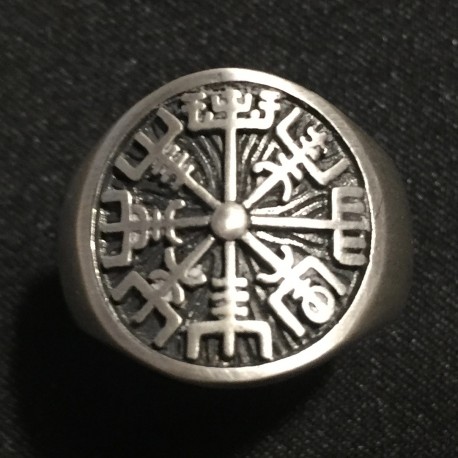 ANELLO VEGVISIR - ELMO VIKINGO- COMPASSO RUNICO